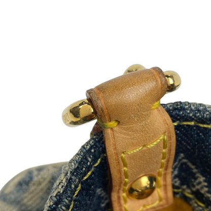 Louis Vuitton Mini Pleated Raye Handbag Shoulder Bag Monogram Denim Blue M95333