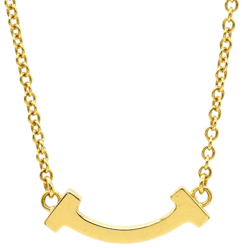 Tiffany & Co Tiffany & Co Necklace T Smile Mini Pendant 18k Yellow Gold Yellow
