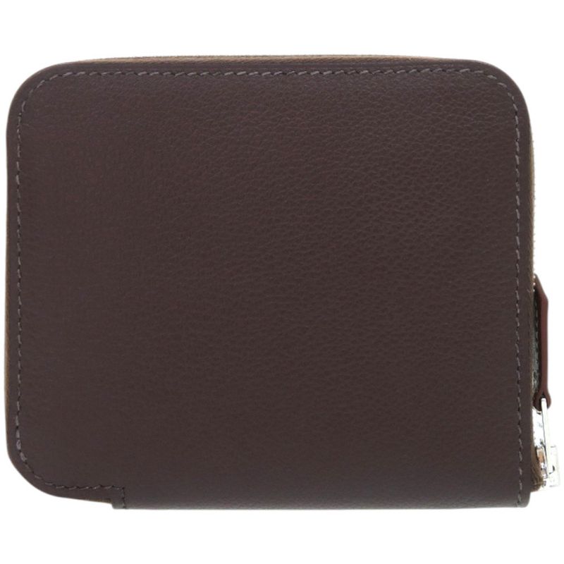 Hermes Azap Silk Inn Compact Mini Evercolor Mocha B Engraved Brown Coin Case