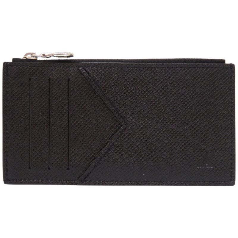 Louis Vuitton Coin Card Holder Taiga Black M62914 IC Chip Coin Case Black LV
