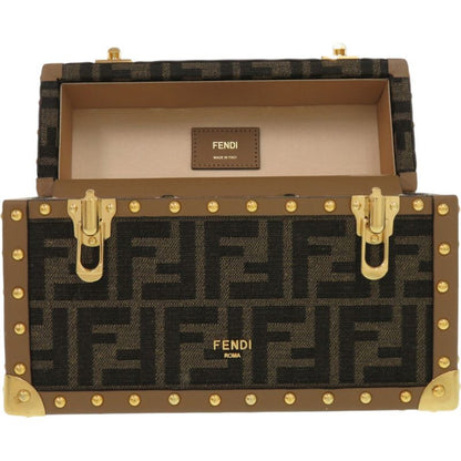 Fendi Flegrance Trunk 3 Bottles Storage 7as300as3uf1lmn Metal FF Jacquard Brown