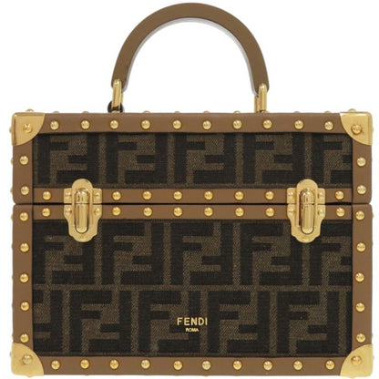 Fendi Flegrance Trunk 3 Bottles Storage 7as300as3uf1lmn Metal FF Jacquard Brown