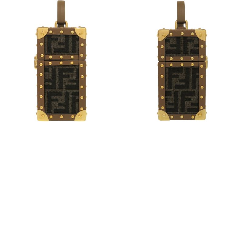 Fendi Flegrance Trunk 3 Bottles Storage 7as300as3uf1lmn Metal FF Jacquard Brown