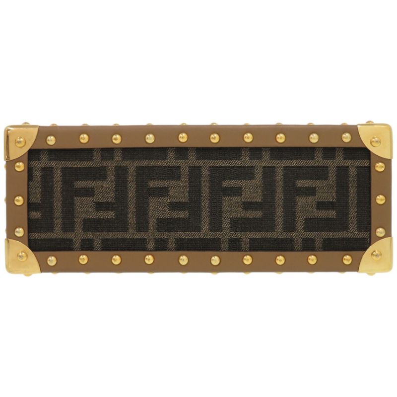 Fendi Flegrance Trunk 3 Bottles Storage 7as300as3uf1lmn Metal FF Jacquard Brown