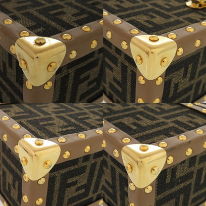 Fendi Flegrance Trunk 3 Bottles Storage 7as300as3uf1lmn Metal FF Jacquard Brown