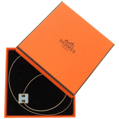 Hermes Caged Ash H Cube Metal Light Blue Necklace 1327 Hermes