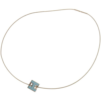 Hermes Caged Ash H Cube Metal Light Blue Necklace 1327 Hermes