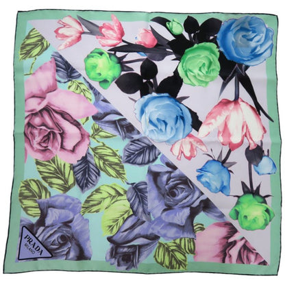 Prada Printed Silk Floral Silk Multicolor Scarf 0065 Prada