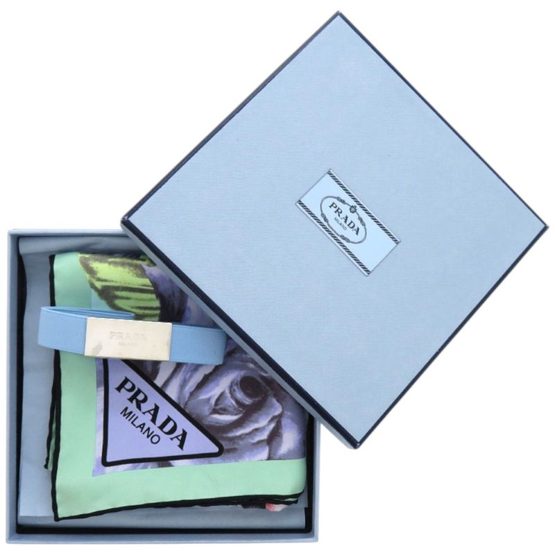 Prada Printed Silk Floral Silk Multicolor Scarf 0065 Prada