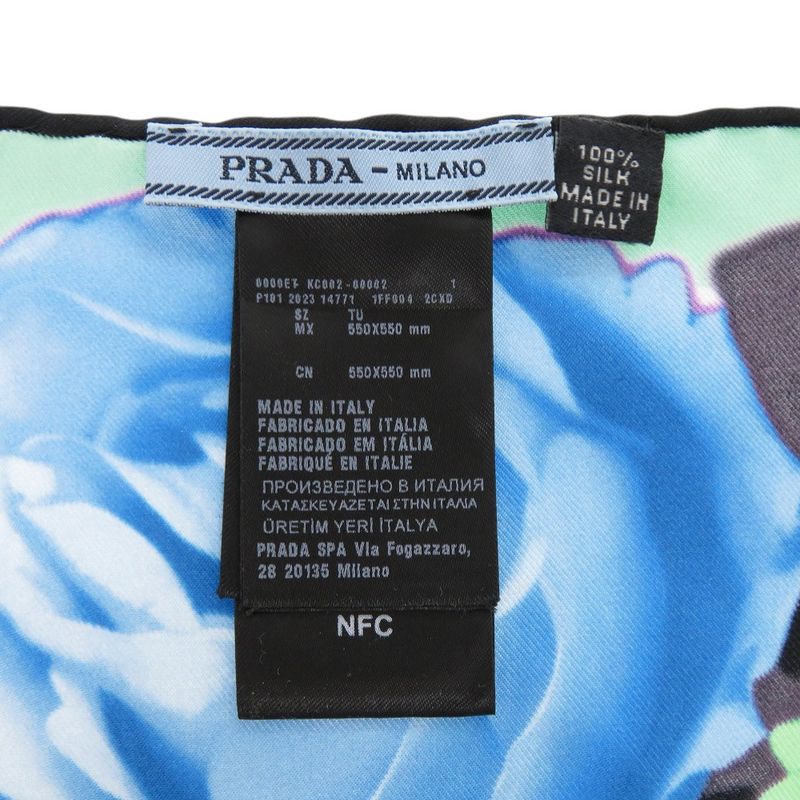 Prada Printed Silk Floral Silk Multicolor Scarf 0065 Prada