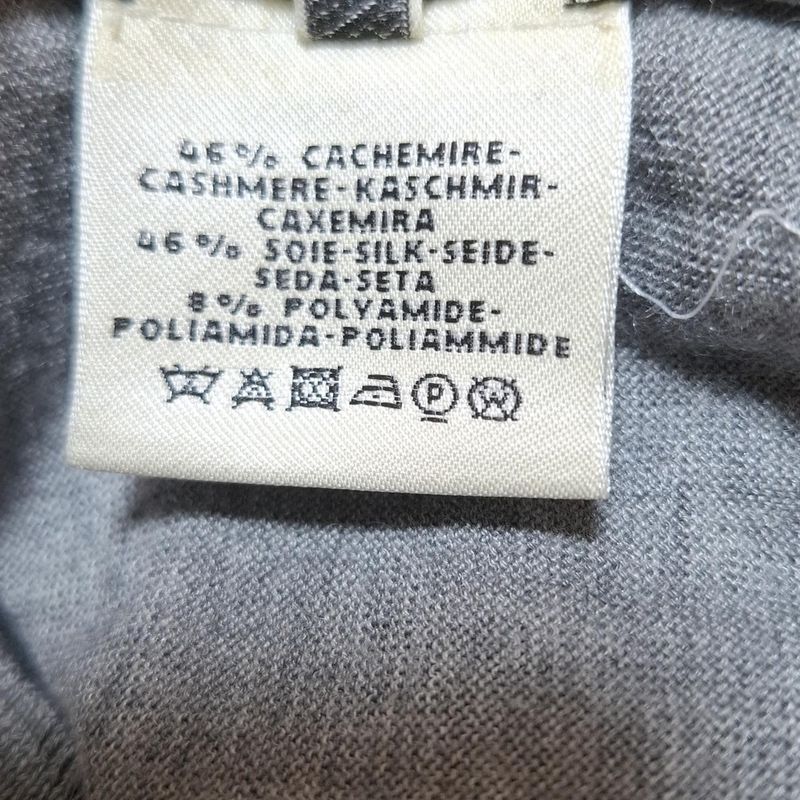 Hermes Short Sleeved Sweater Size 34 S Women - Gray and White Crew Neck//silk