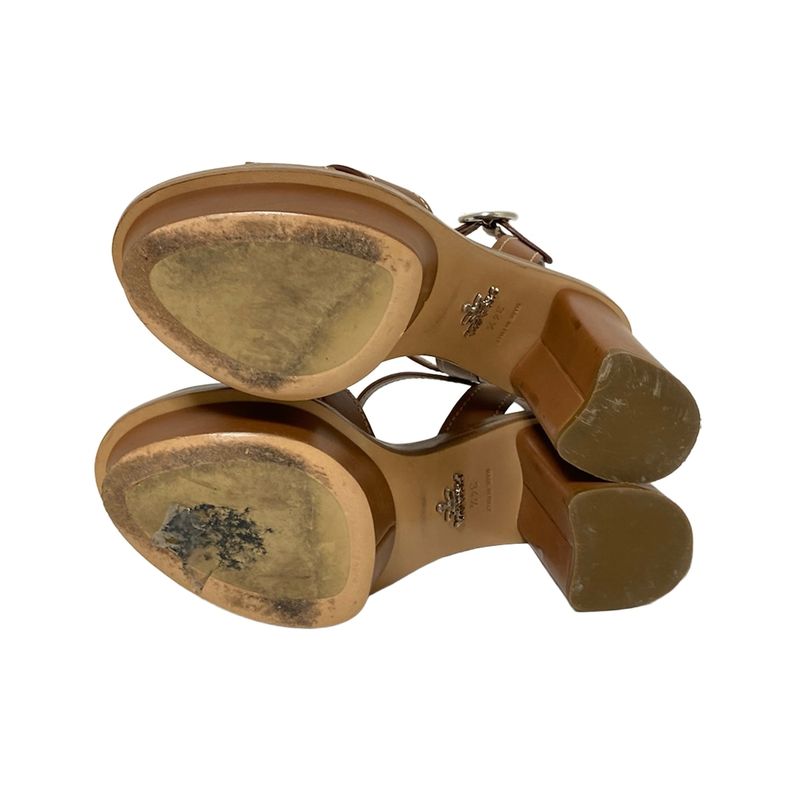 Prada Sandals 34 1/2 Women - Brown Leather