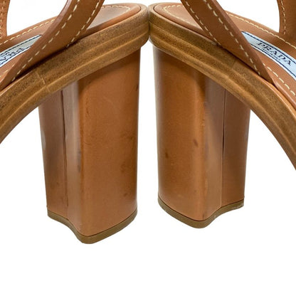 Prada Sandals 34 1/2 Women - Brown Leather