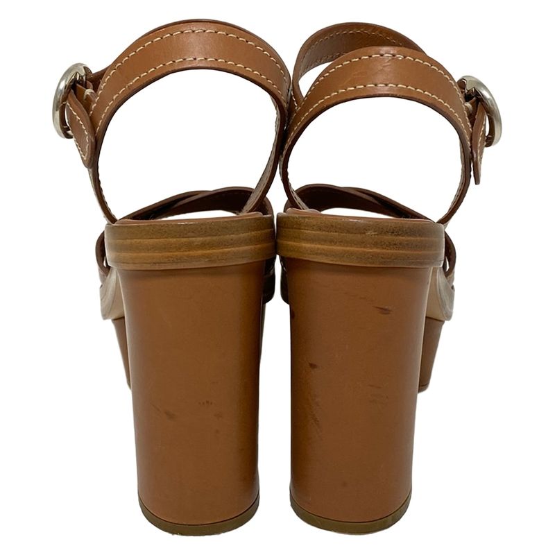 Prada Sandals 34 1/2 Women - Brown Leather