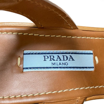 Prada Sandals 34 1/2 Women - Brown Leather