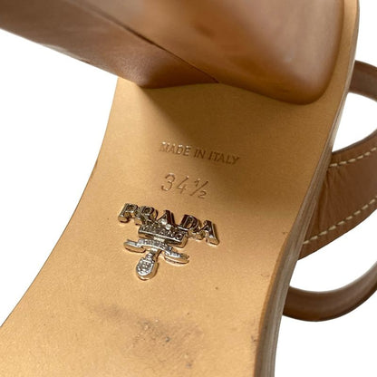 Prada Sandals 34 1/2 Women - Brown Leather