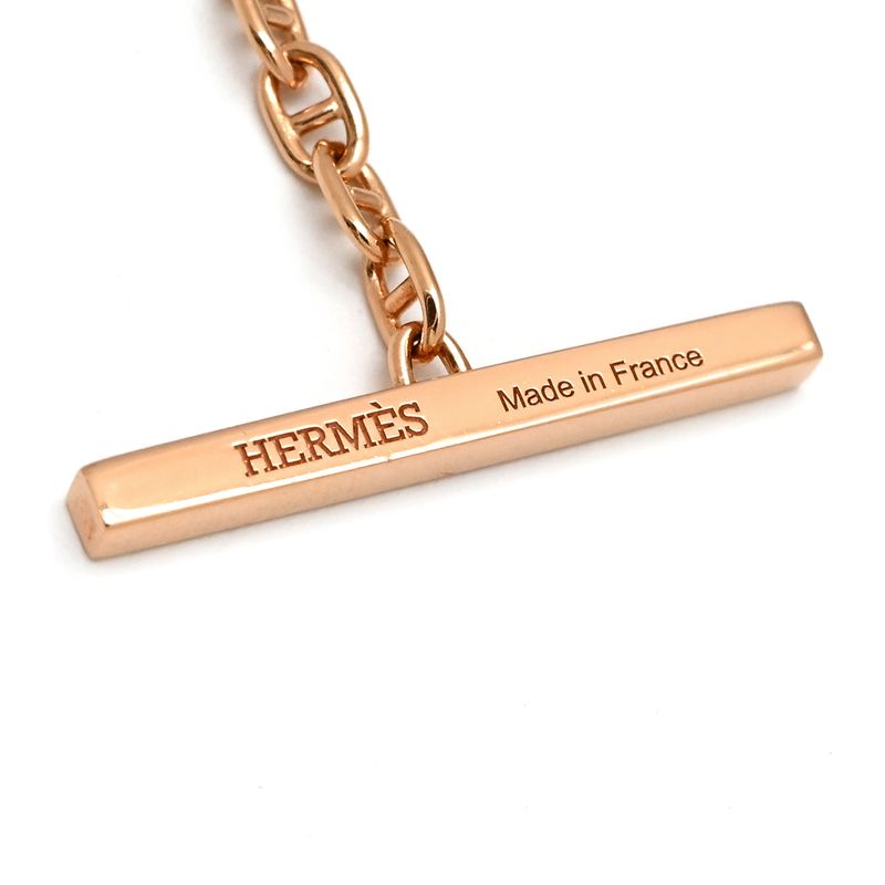 Hermes Bracelet Chaine D'ancre Verso 18k Pink Gold Rose Gold X White St Pink