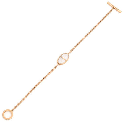 Hermes Bracelet Chaine D'ancre Verso 18k Pink Gold Rose Gold X White St Pink