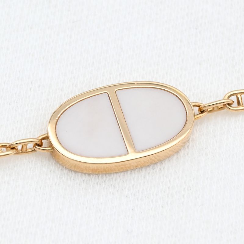 Hermes Bracelet Chaine D'ancre Verso 18k Pink Gold Rose Gold X White St Pink