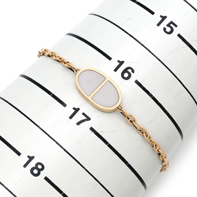 Hermes Bracelet Chaine D'ancre Verso 18k Pink Gold Rose Gold X White St Pink