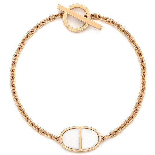 Hermes Bracelet Chaine D'ancre Verso 18k Pink Gold Rose Gold X White Sh Pink