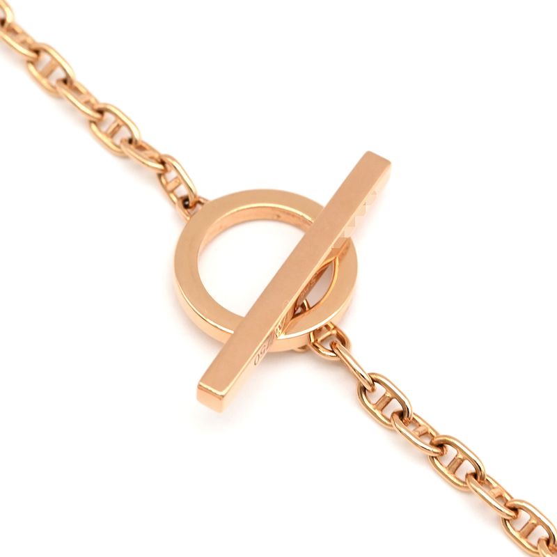 Hermes Bracelet Chaine D'ancre Verso 18k Pink Gold Rose Gold X White Sh Pink
