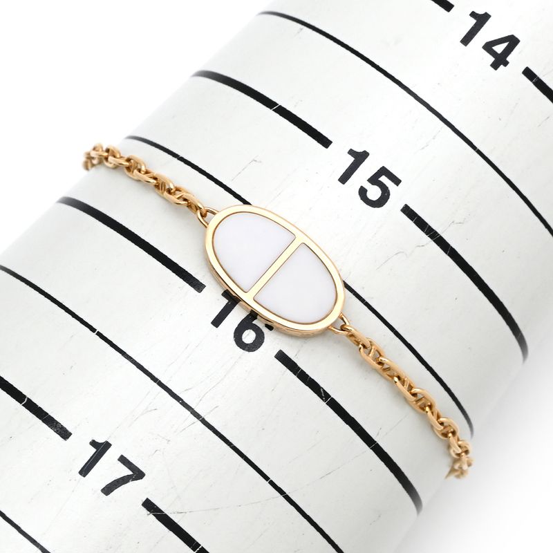 Hermes Bracelet Chaine D'ancre Verso 18k Pink Gold Rose Gold X White Sh Pink