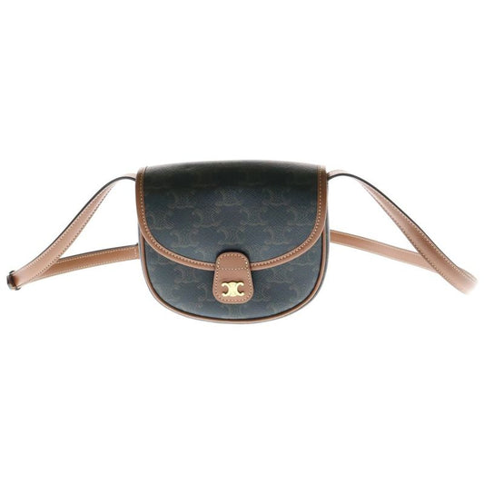 Celine Triomphe Mini Buzas Shoulder Bag Mini Bag Pochette Brown Gold Hardware