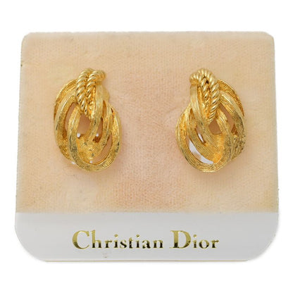 Christian DIOR Plant Motif Earrings / Alloy / Plating - 10.4g / Gold / Gift /