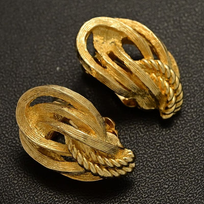 Christian DIOR Plant Motif Earrings / Alloy / Plating - 10.4g / Gold / Gift /