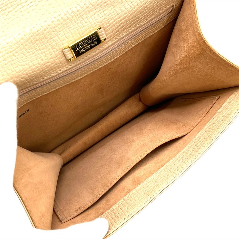 Loewe Handbag Leather Beige Women