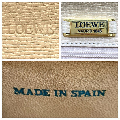 Loewe Handbag Leather Beige Women