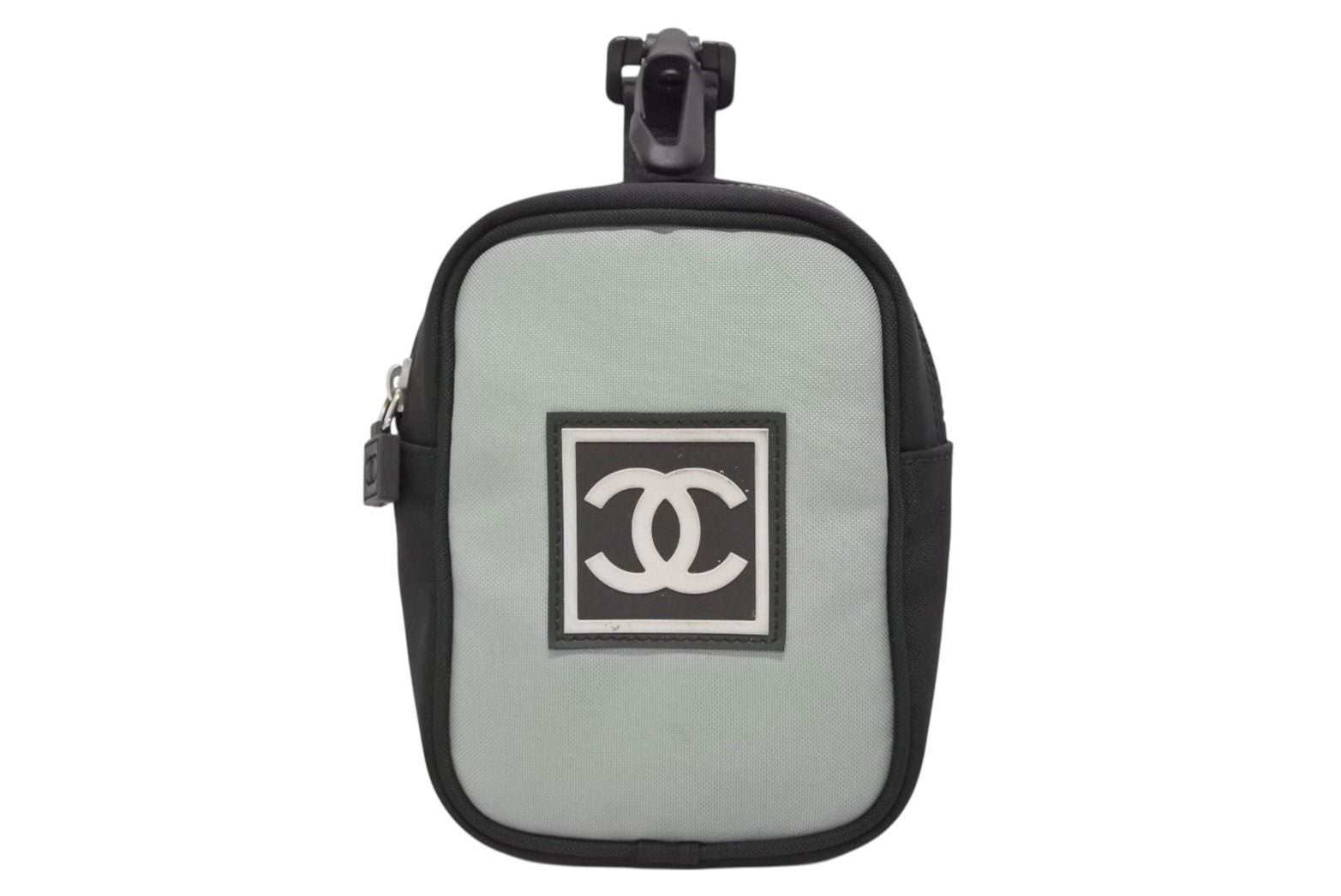 Chanel Pouch Sports Line CC Logo Black Green Nylon Patch