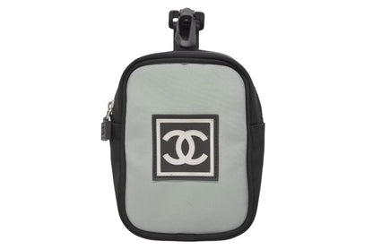 Chanel Pouch Sports Line CC Logo Black Green Nylon Patch