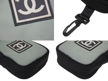 Chanel Pouch Sports Line CC Logo Black Green Nylon Patch — view 5