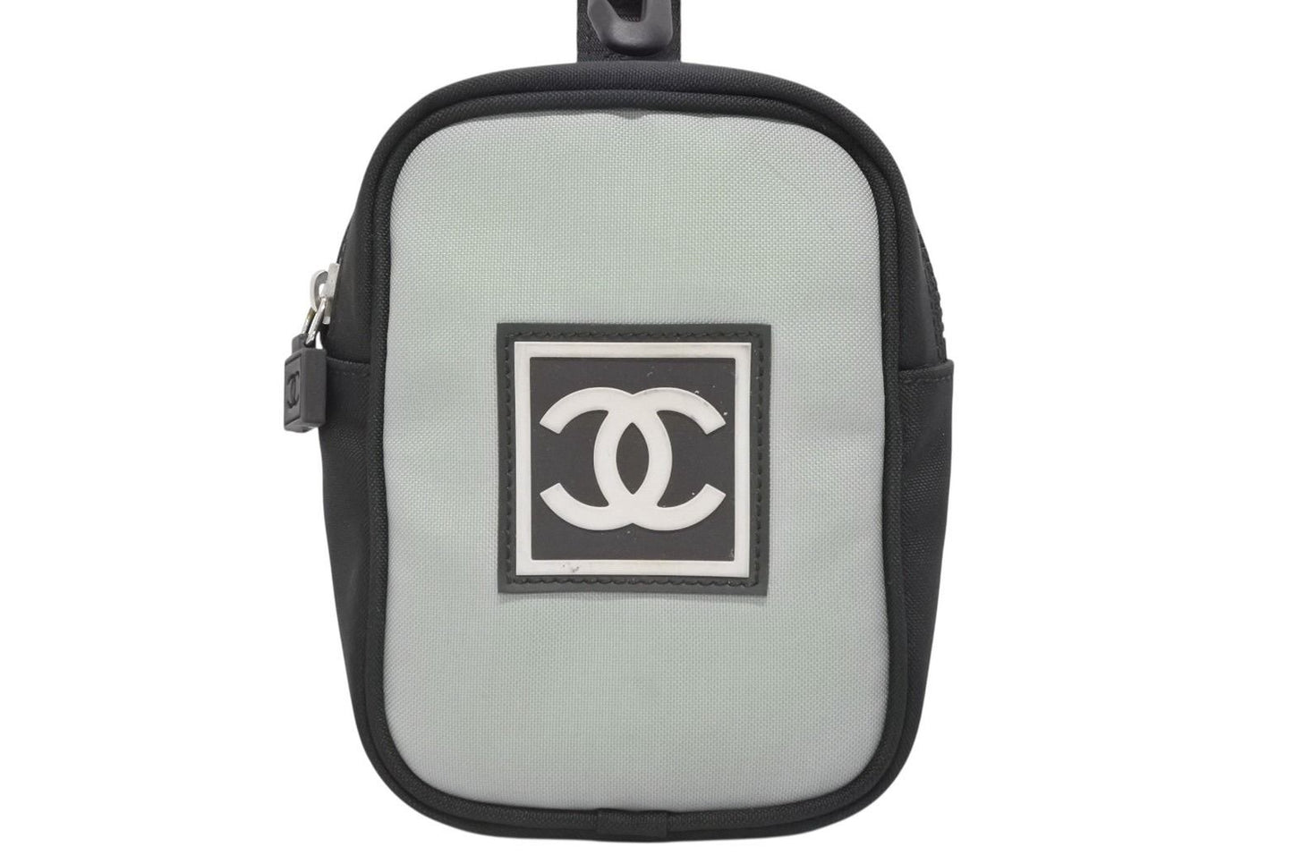 Chanel Pouch Sports Line CC Logo Black Green Nylon Patch — view 2