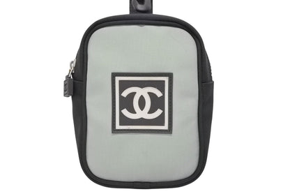 Chanel Pouch Sports Line CC Logo Black Green Nylon Patch — view 2