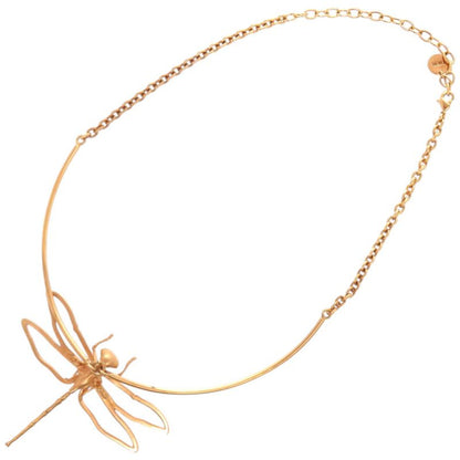 Dior Herbarium Dragonfly Metal Resin Pink Gold Clear Necklace 1506 Dior