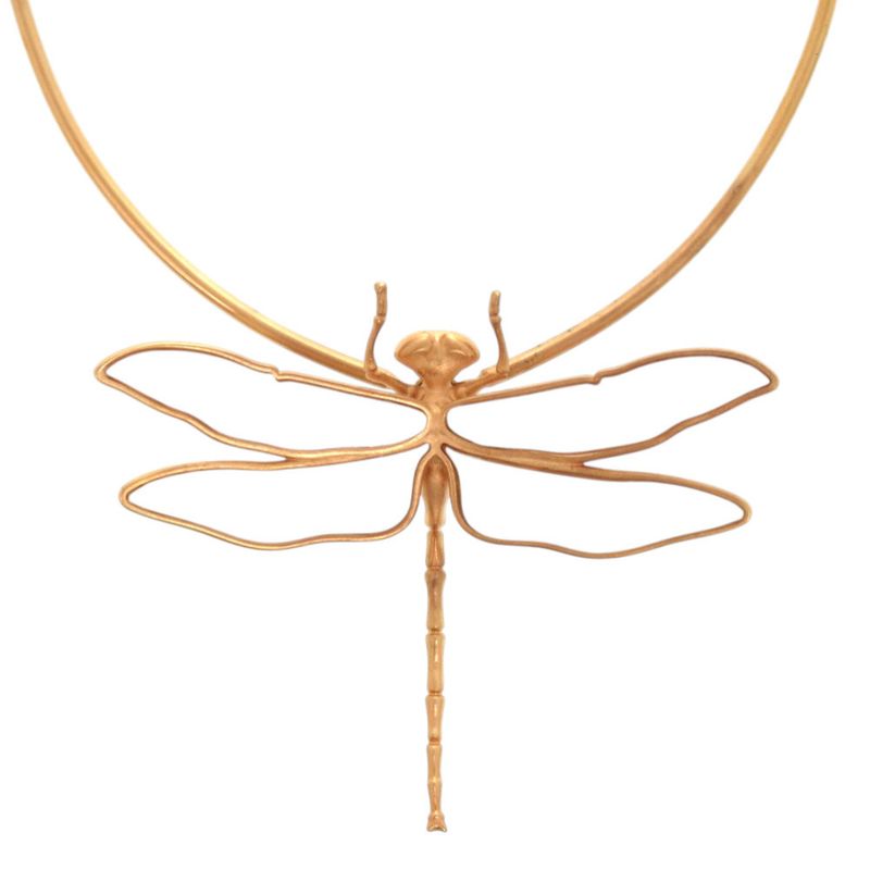 Dior Herbarium Dragonfly Metal Resin Pink Gold Clear Necklace 1506 Dior