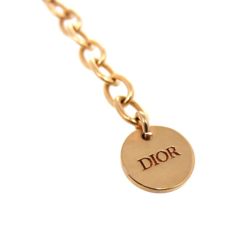 Dior Herbarium Dragonfly Metal Resin Pink Gold Clear Necklace 1506 Dior