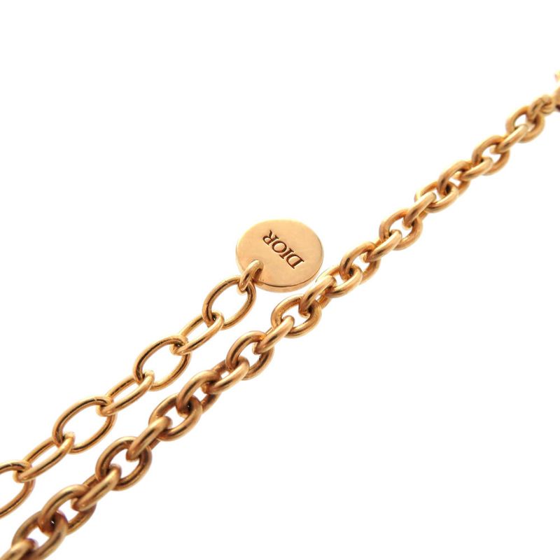 Dior Herbarium Dragonfly Metal Resin Pink Gold Clear Necklace 1506 Dior