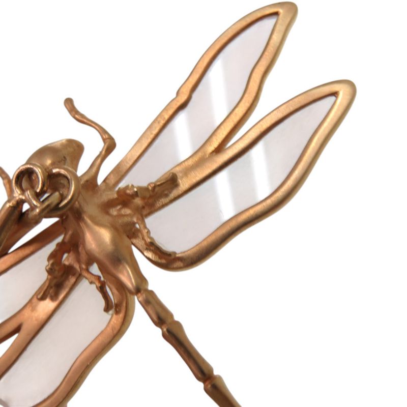 Dior Herbarium Dragonfly Metal Resin Pink Gold Clear Necklace 1506 Dior