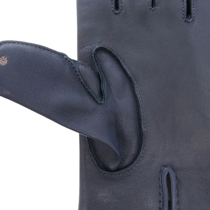 Hermes H Mark Lambskin Cashmere Navy Smart Phone Gloves Navy Blue 1444 Hermes