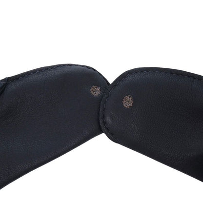 Hermes H Mark Lambskin Cashmere Navy Smart Phone Gloves Navy Blue 1444 Hermes