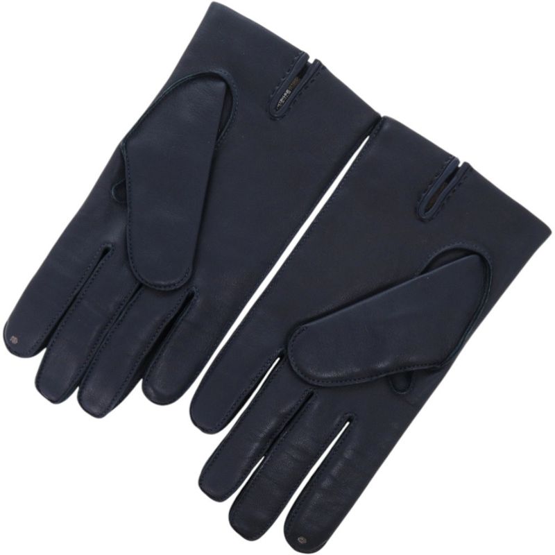 Hermes H Mark Lambskin Cashmere Navy Smart Phone Gloves Navy Blue 1444 Hermes