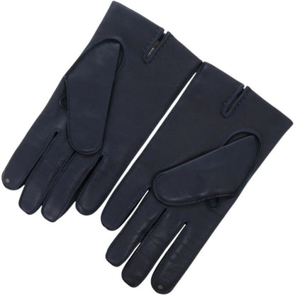 Hermes H Mark Lambskin Cashmere Navy Smart Phone Gloves Navy Blue 1444 Hermes