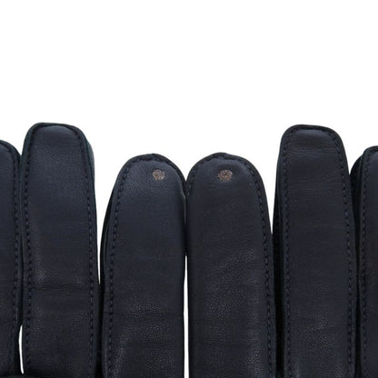 Hermes H Mark Lambskin Cashmere Navy Smart Phone Gloves Navy Blue 1444 Hermes
