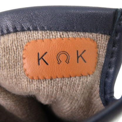 Hermes H Mark Lambskin Cashmere Navy Smart Phone Gloves Navy Blue 1444 Hermes