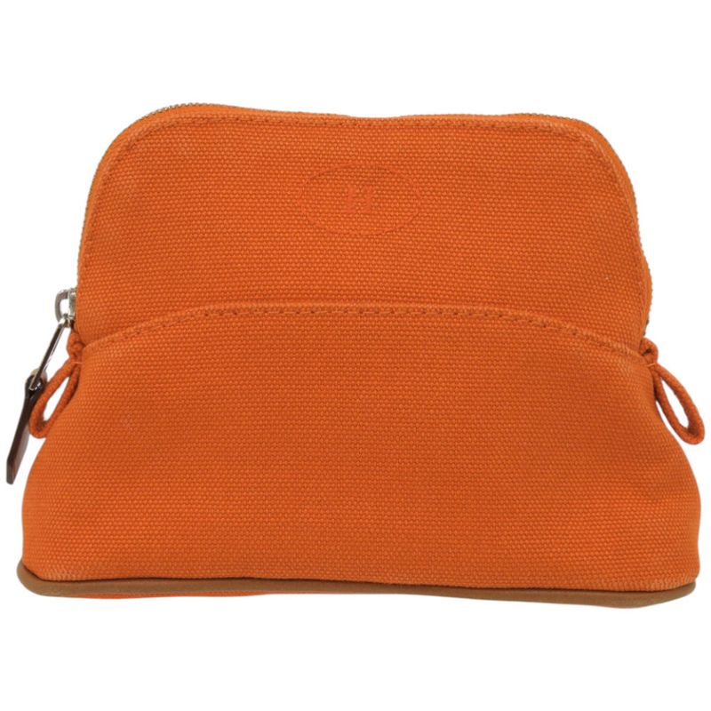 Hermes Bolide Pouch Mini Cotton Polyurethane Orange Pouch Bag 1541 Hermes