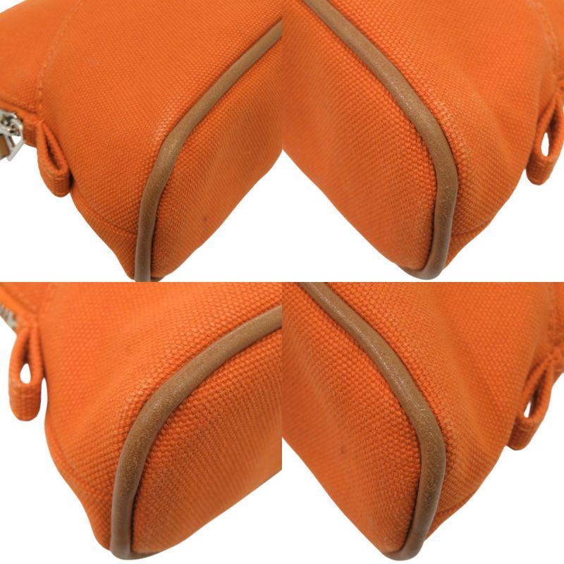 Hermes Bolide Pouch Mini Cotton Polyurethane Orange Pouch Bag 1541 Hermes